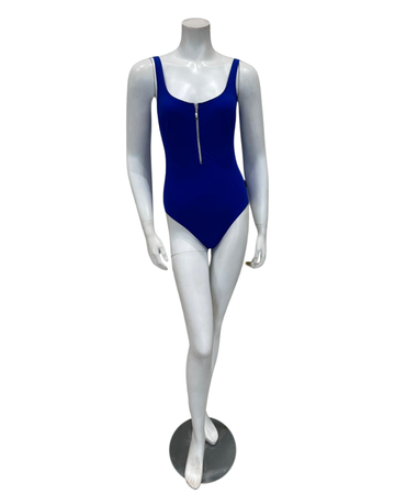 Rose Faia 7742 Ocean Blue Elouise Front Zip Soft Cups Swimsuit Myselflingerie.com